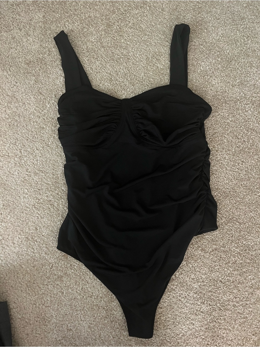 Abercrombie & Fitch Black Ruched Bodysuit LT